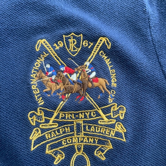 Polo Ralph Lauren Custom Slim Fit Triple Pony Polo Shirt Men’s Small Navy Blue - Picture 3 of 6